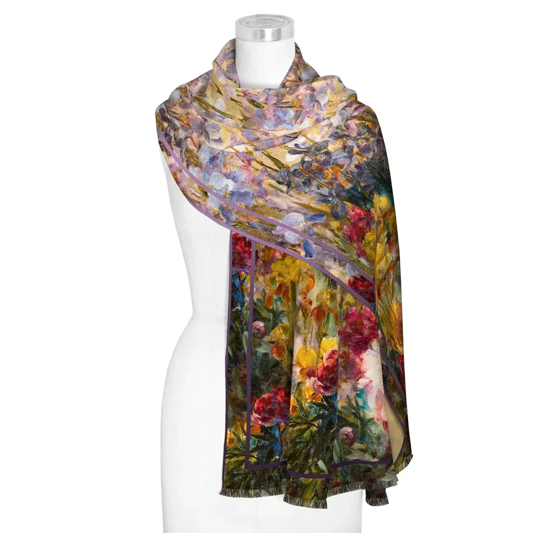 TIFFANY PEONIES & IRIS SILK BLEND SHAWL