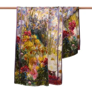 TIFFANY PEONIES & IRIS SILK BLEND SHAWL