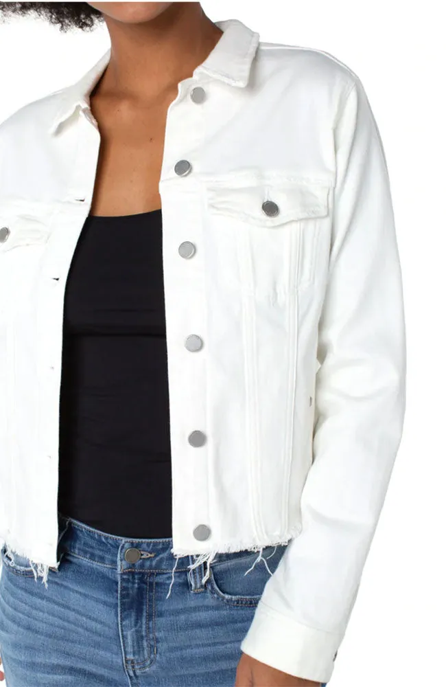 Trucker Jacket with Fray Hem