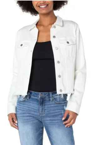 Trucker Jacket with Fray Hem