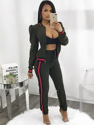 Two Pieces Long Sleeve Jackets & Long Pants Suits