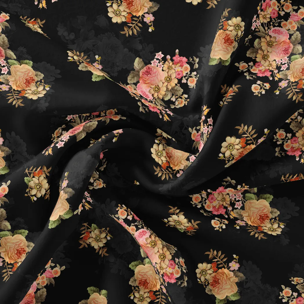 Unique Seamless Multitype Flower Digital Printed Fabric - Weightless