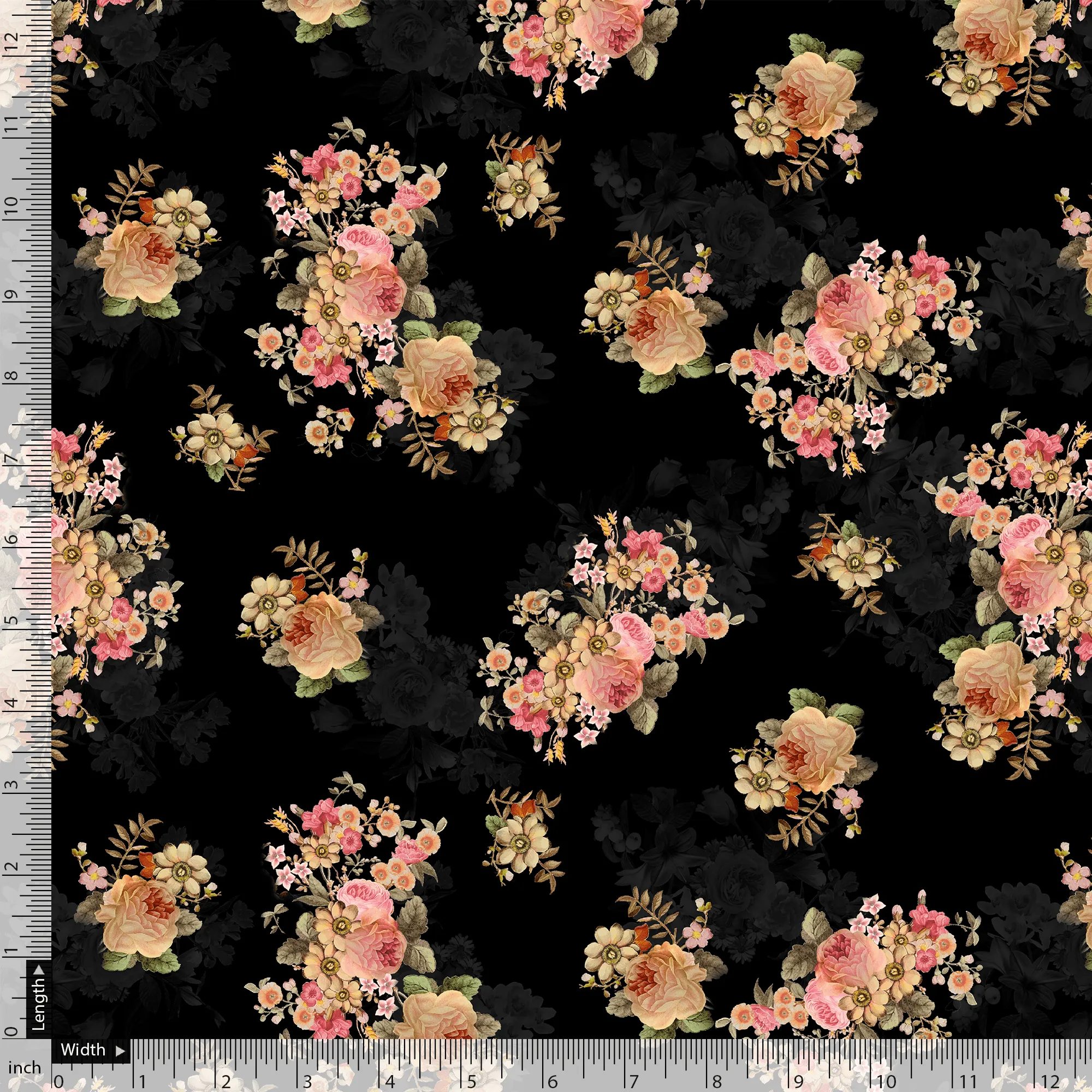 Unique Seamless Multitype Flower Digital Printed Fabric - Weightless