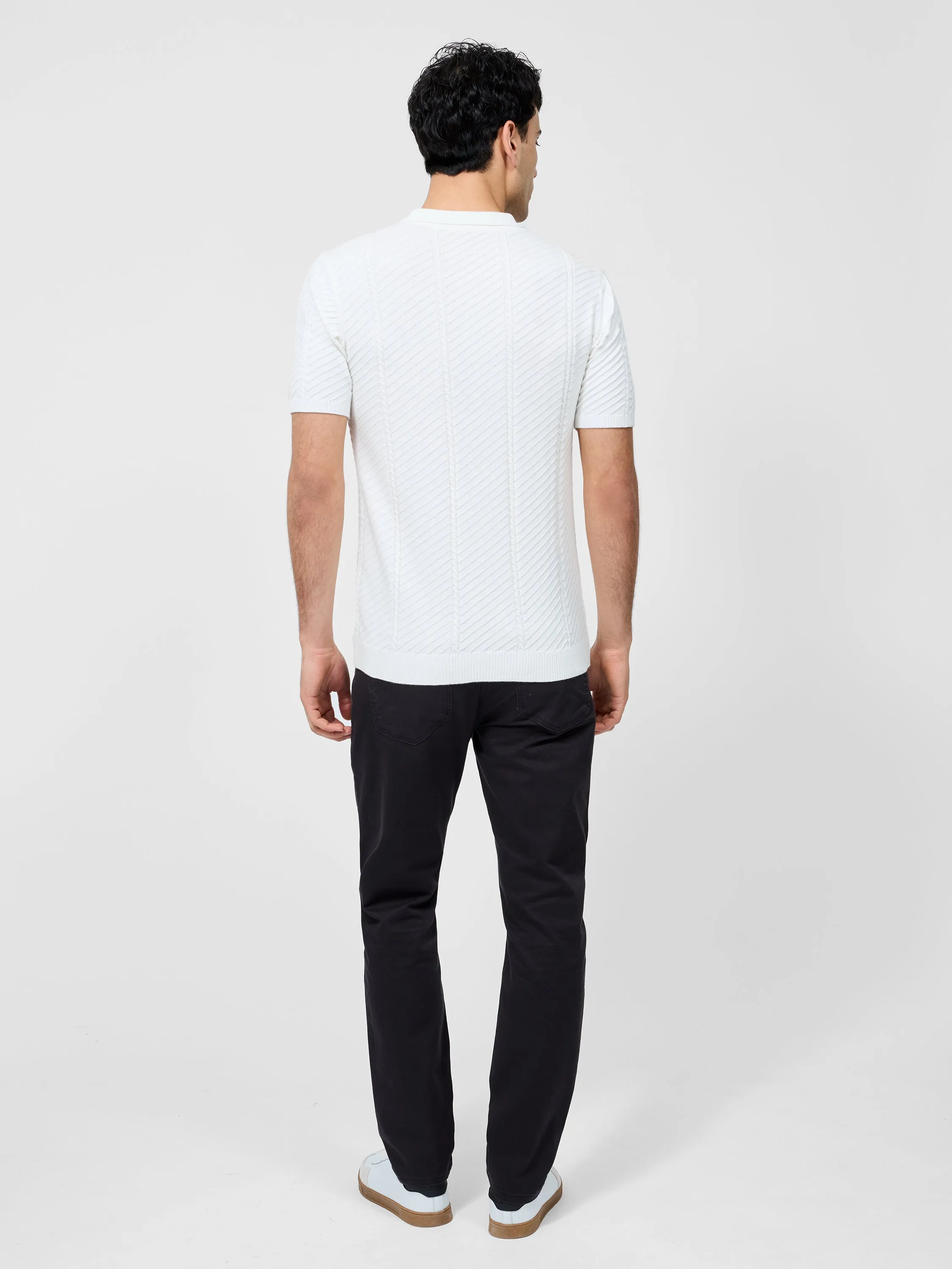 Vertical Textured Stripe Polo