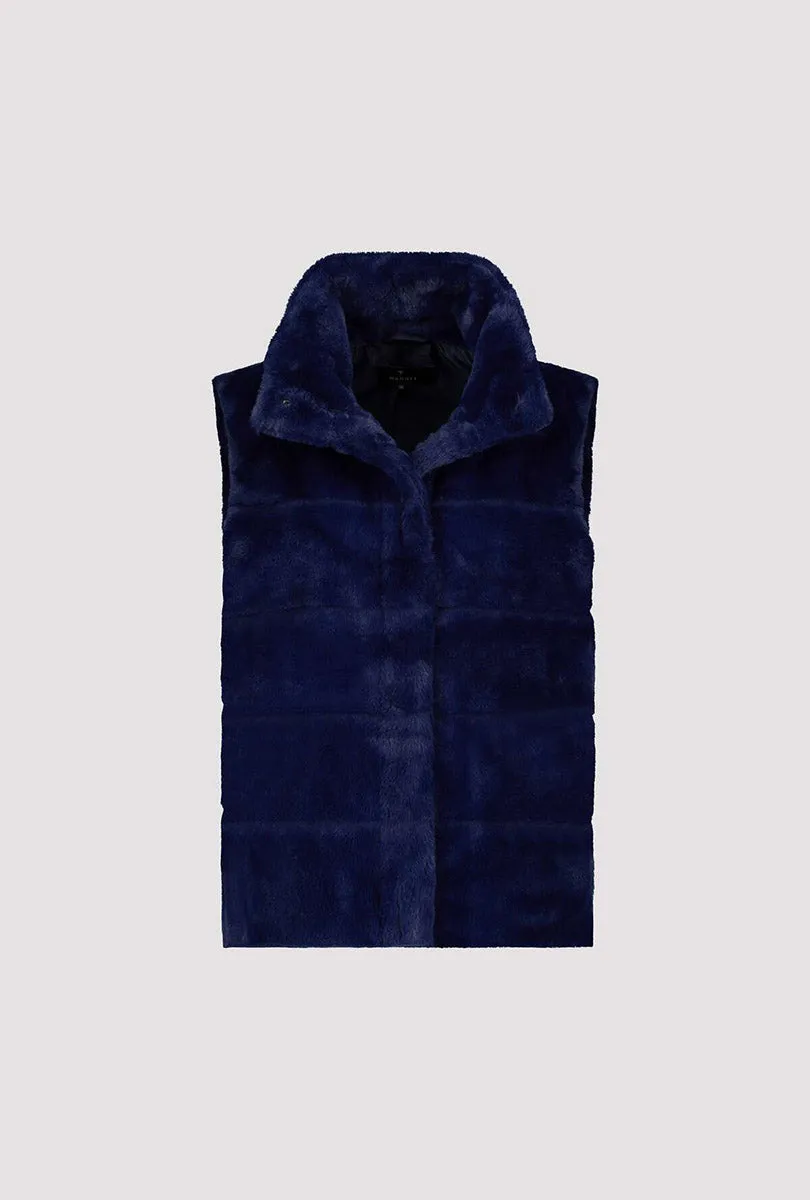 Waistcoat Fake Fur 807430MNR in Midnight by Monari