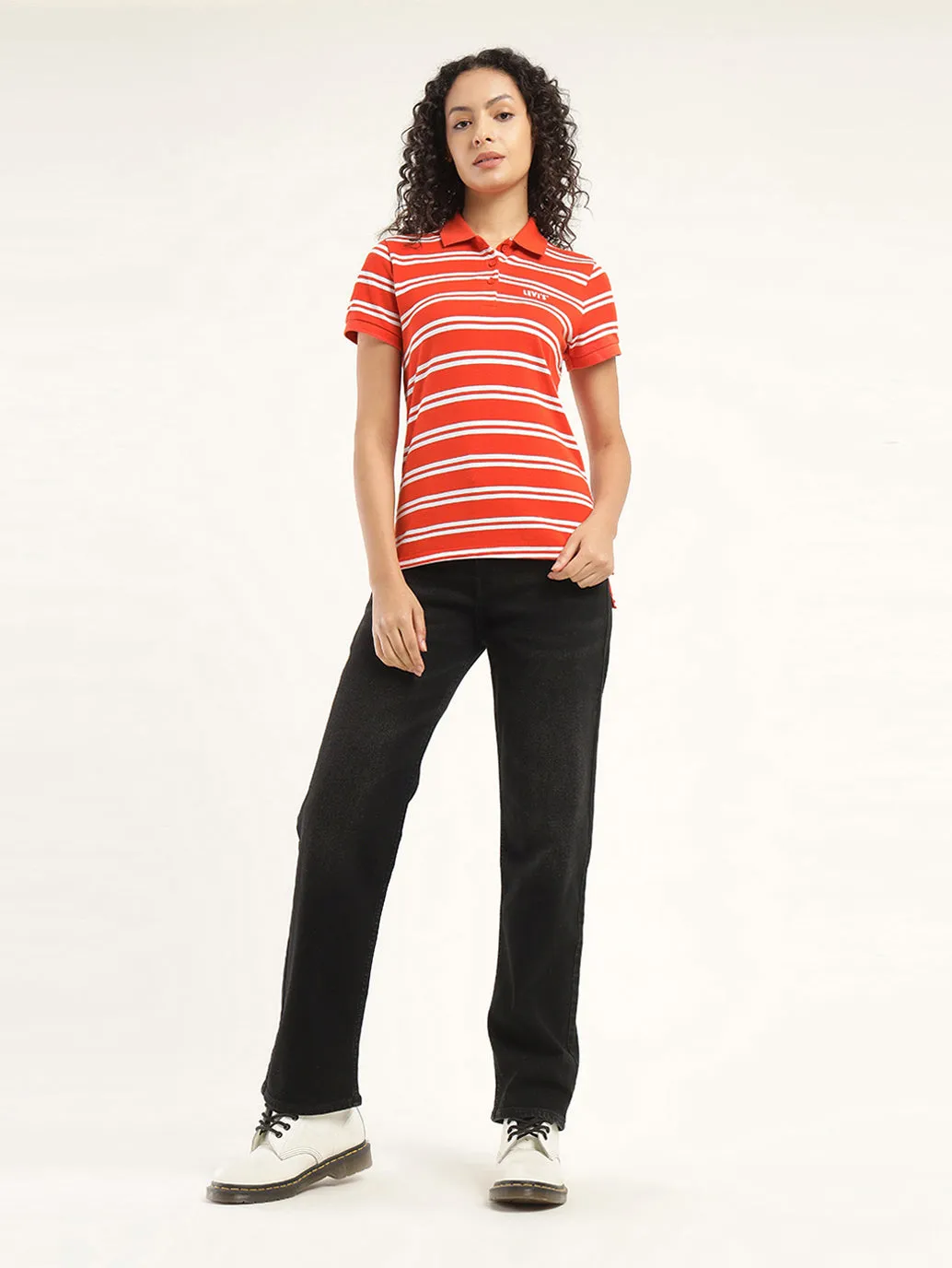 Women's Striped Polo T-Shirt