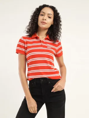 Women's Striped Polo T-Shirt