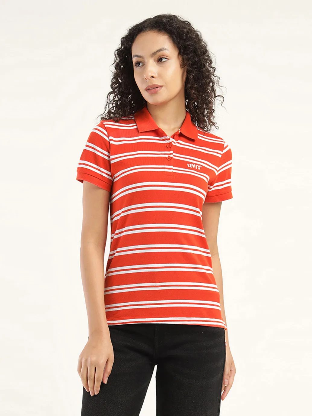 Women's Striped Polo T-Shirt