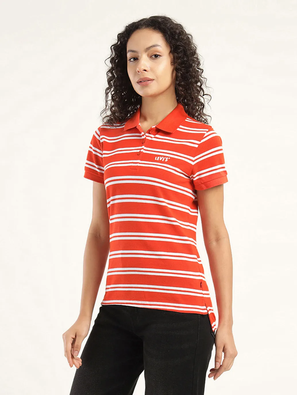Women's Striped Polo T-Shirt