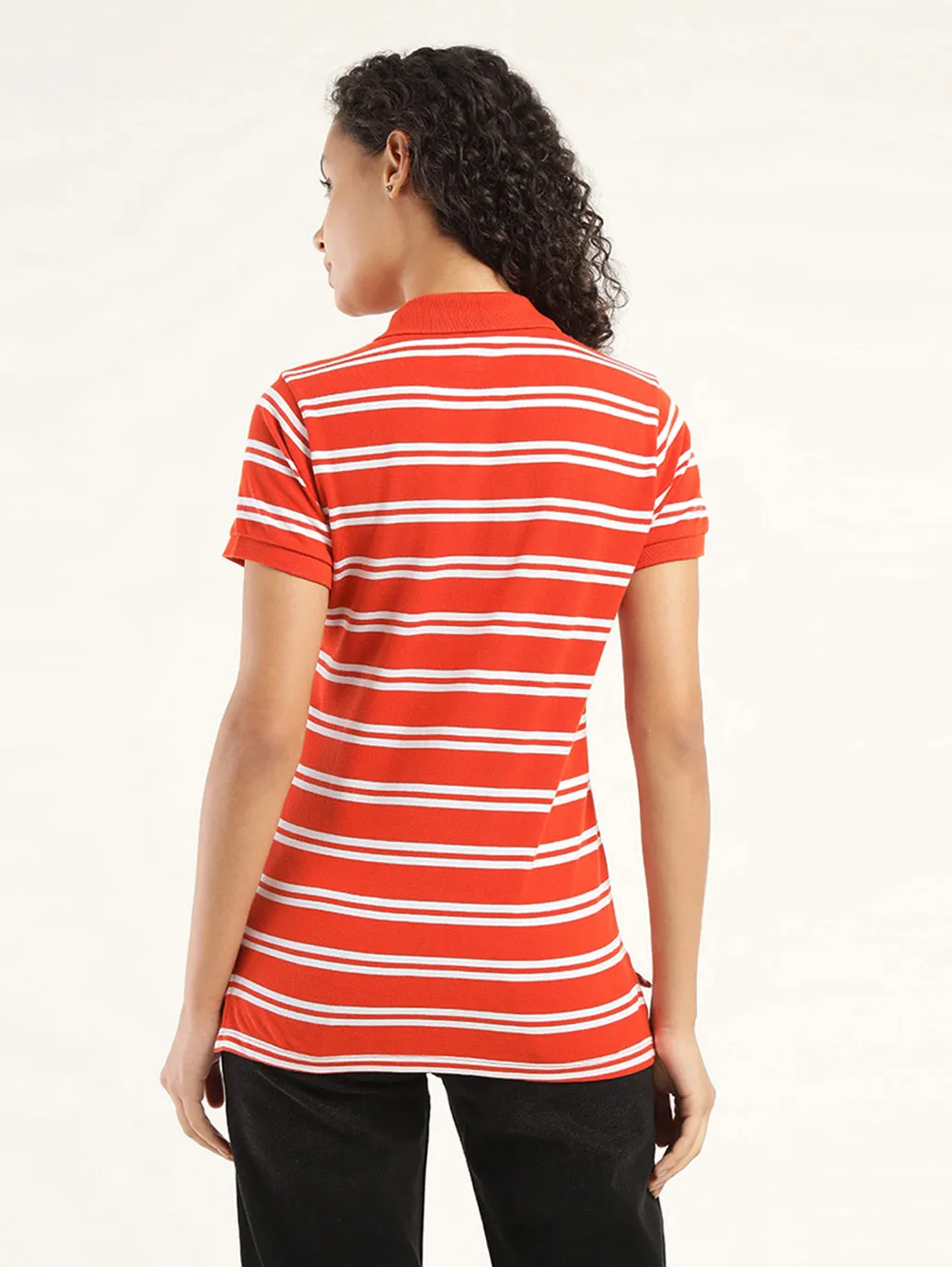 Women's Striped Polo T-Shirt