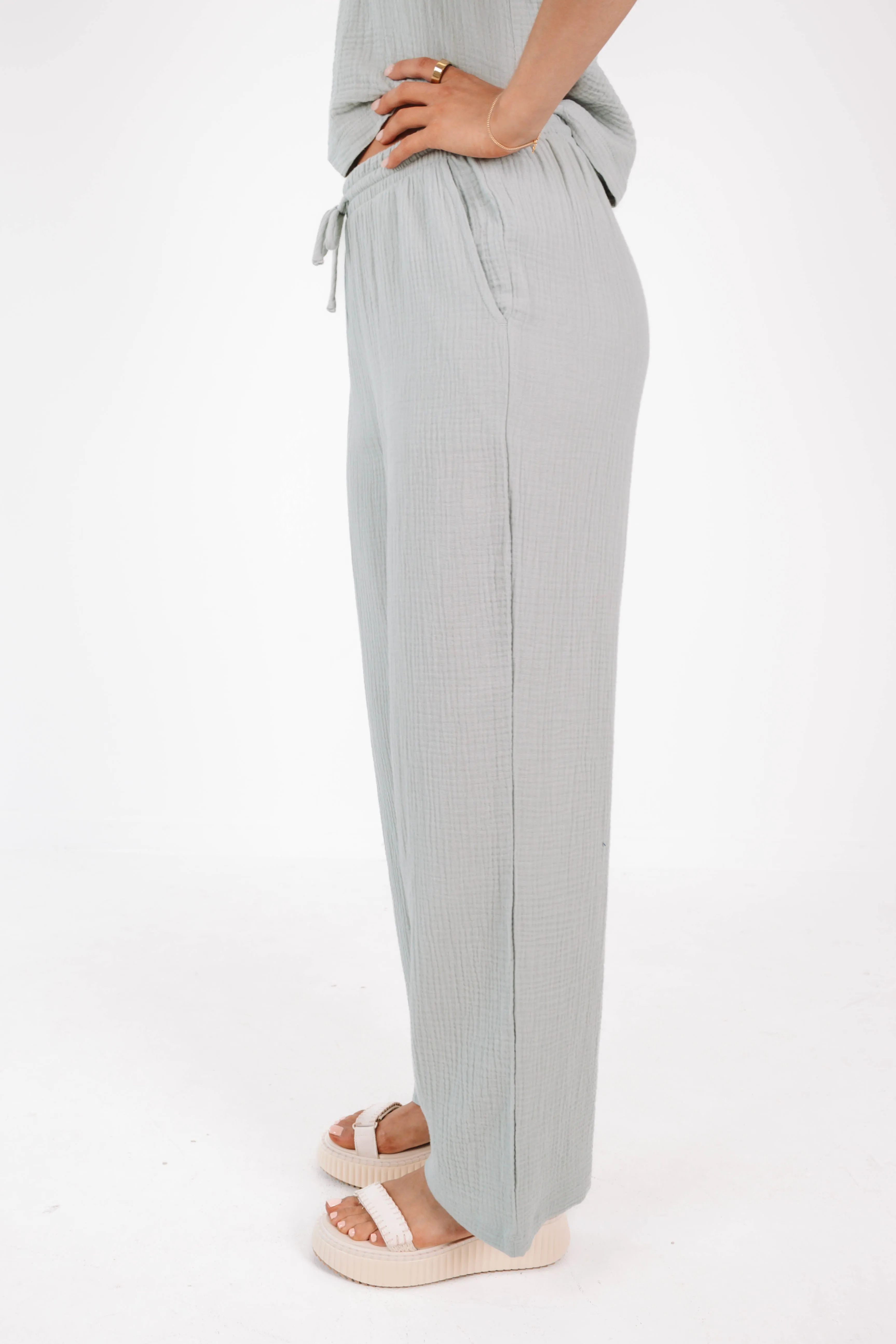 Z Supply Bondi Gauze Pant - Pale Jade